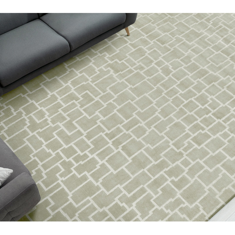 Handmade Wool Abstract Area Rug, Rectangle 9' x 12'