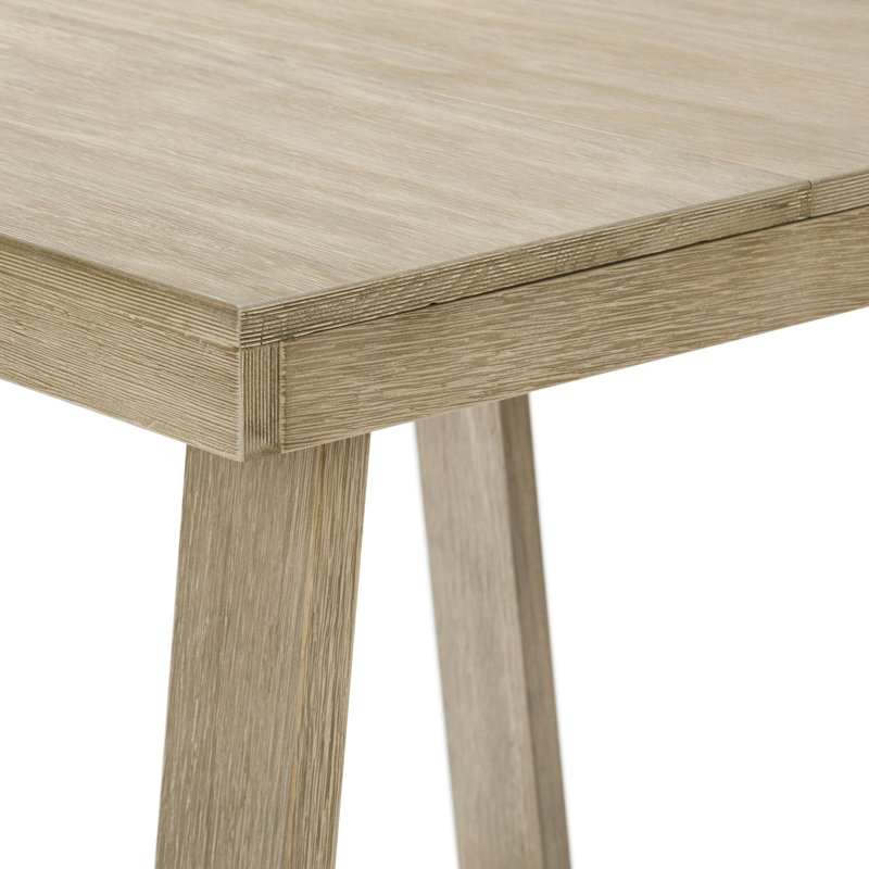Selda   Solid Wood Dining Table, Seashell Wirebrush