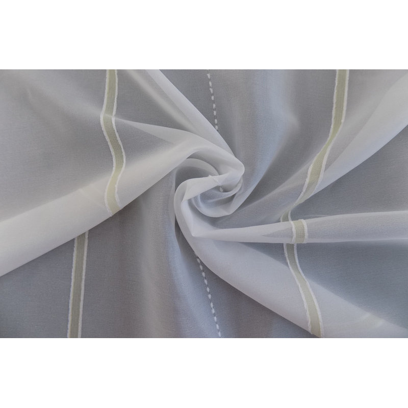 Canadice Semi Sheer Curtain Single Panel, Gold/Grey, 300 W x 145 D cm