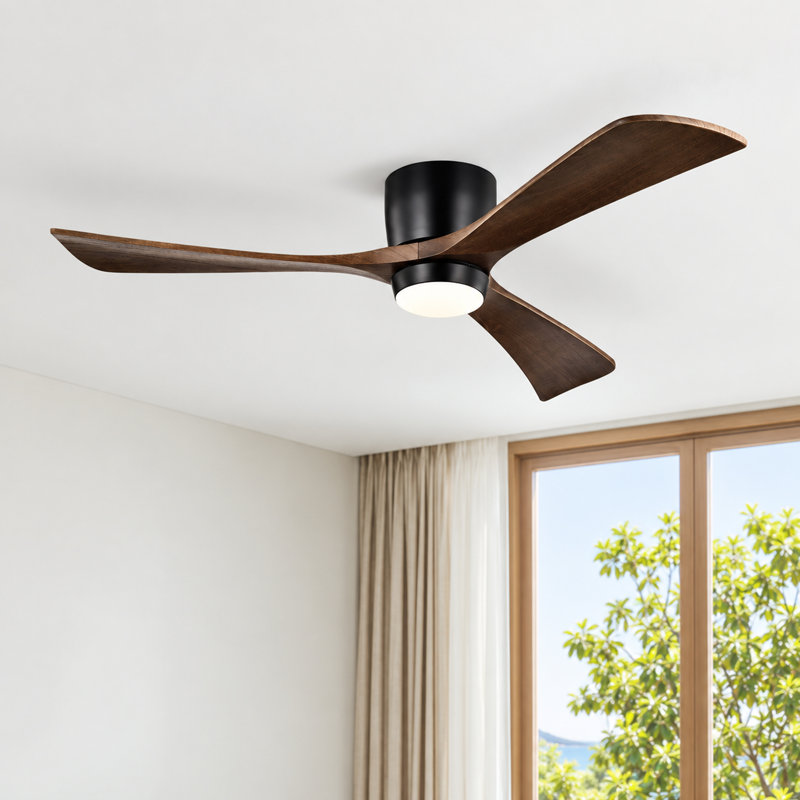 Ventilateur de plafond à DEL à intensité variable de 52 po avec télécommande 3CCT et mémoire de minuterie à moteur à courant continu pour le salon ou la cuisine