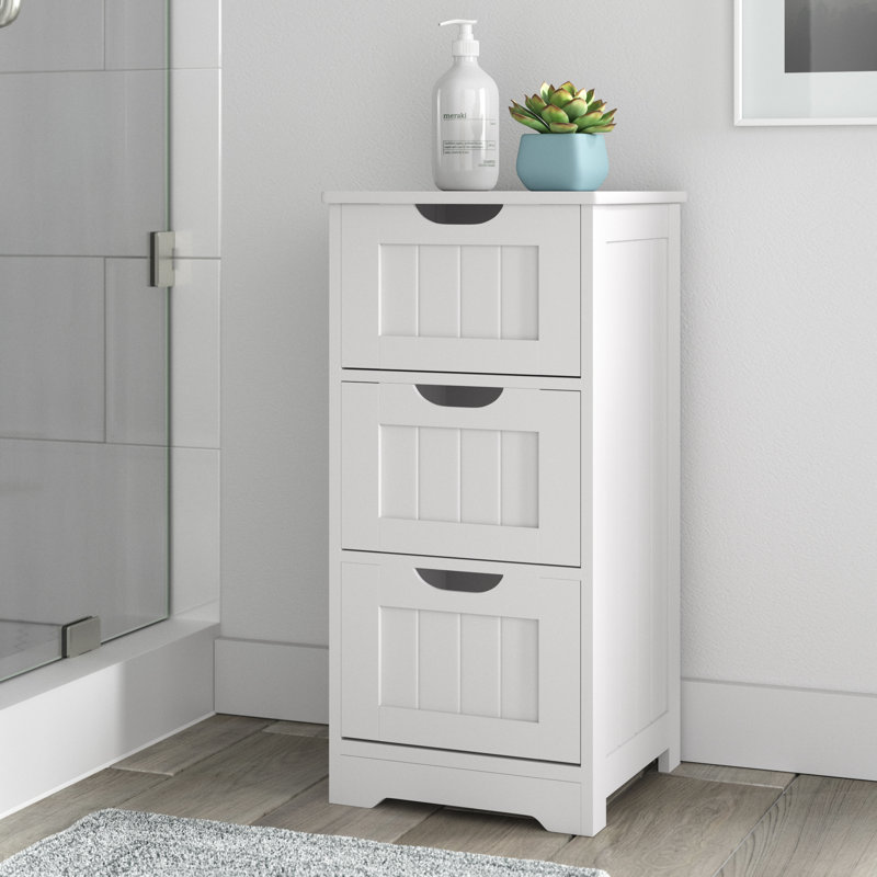 Armoire de salle de bain autoportante, Blanc