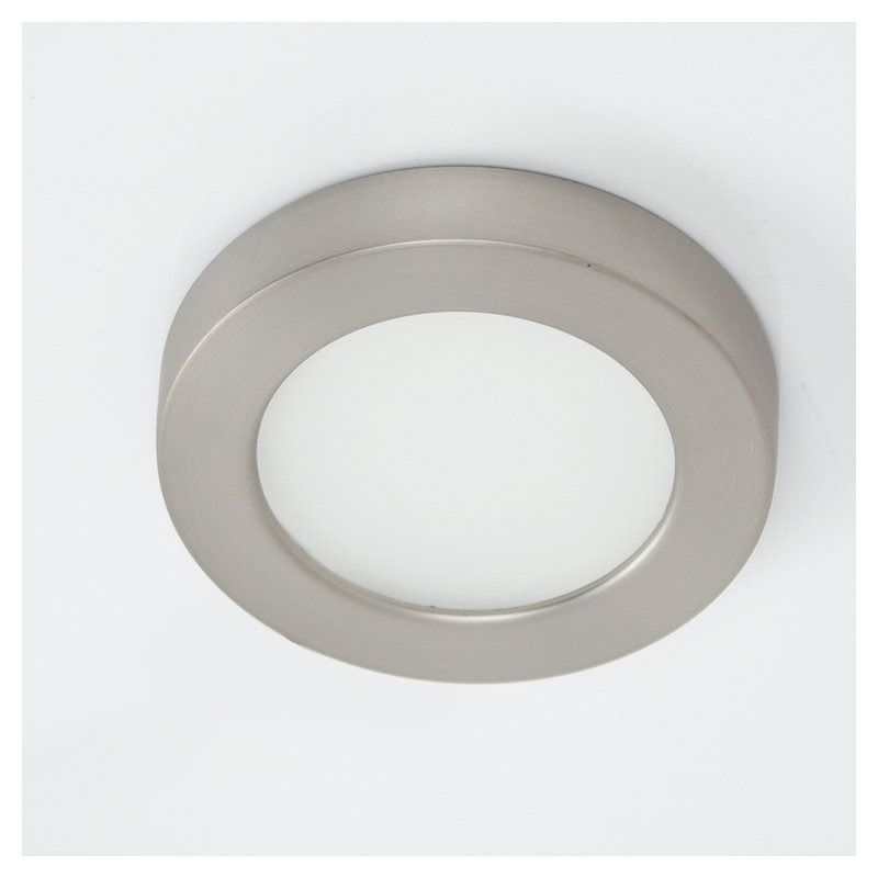 HR90 LED Edge Recessed Button Light Trim, Brushed Nickel