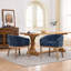Chaises de salle à manger demi-tonneau rembourrées de style Mid-Century avec accoudoirs, chaises de cuisine et de salle à manger en chenille de ferme avec structure en bois franc naturel, chaises d'appoint l 19 po