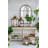 63x19.5x35.5" Three-tiered Wooden Console Table With Distressed White And Beige Finish