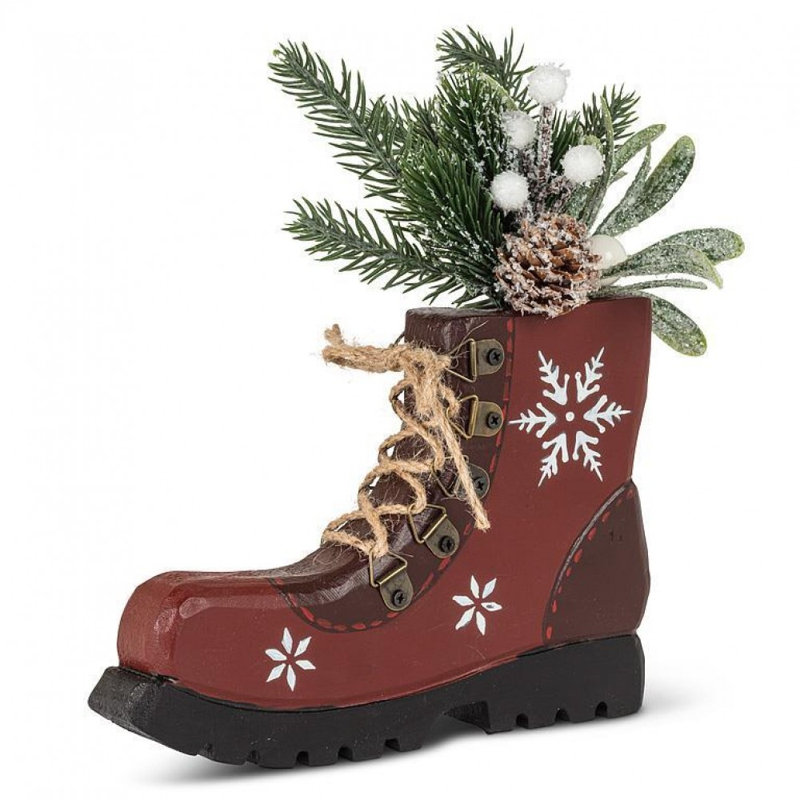 Hiking Boot With Mistletoe & Branches
