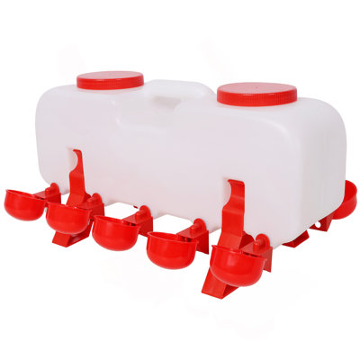 Semi-Automatic Chicken Waterer With 10 Drinking Cup,Easy Disassembly And Cleaning Water Dispenser,For Chickens Ducks And Geese