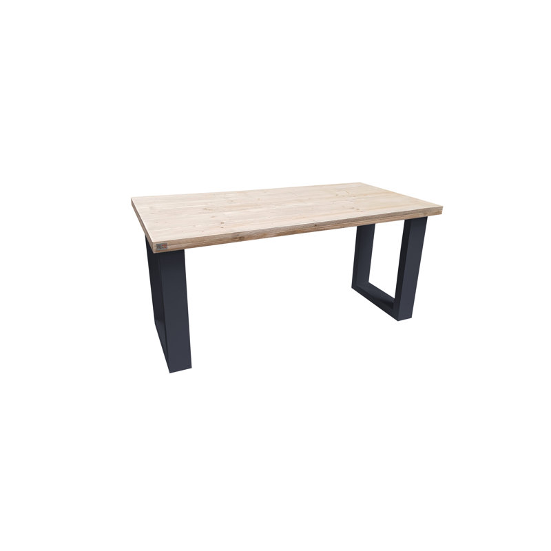 Gossoncourt Solid Wood Writing Desk, 75cm H x 160cm W x 70cm D, Dark Grey