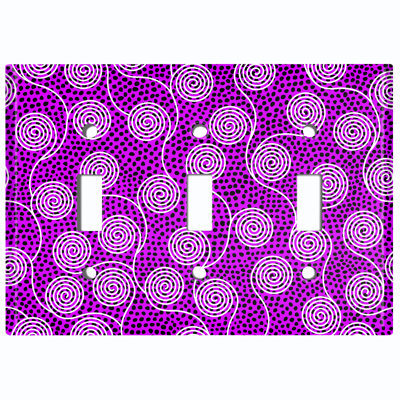 Patterned 3 - Gang Toggle Light Switch Standard Wall Plate