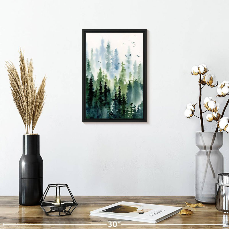 Treeline, 9 po x 13 po, Cadre flottant noir