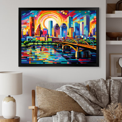 Art urbain sur toile City Houston Popart