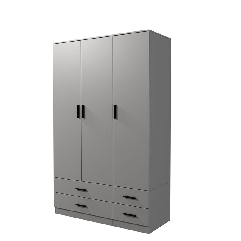 Retonia Manufactured Wood Wardrobe, Grey