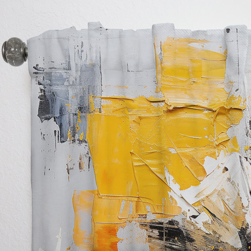 Varvara - Collages Curtain - Room Darkening Abstract Curtain - 1 Panels, 52" W x 120" L