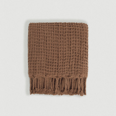 Brick Waffle Weave Throw Blanket