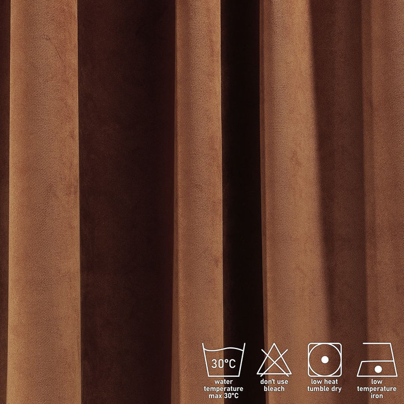 Soft Touch Velvet Kitchen Valance, 100 W x 60 D cm, 58 Bourbon