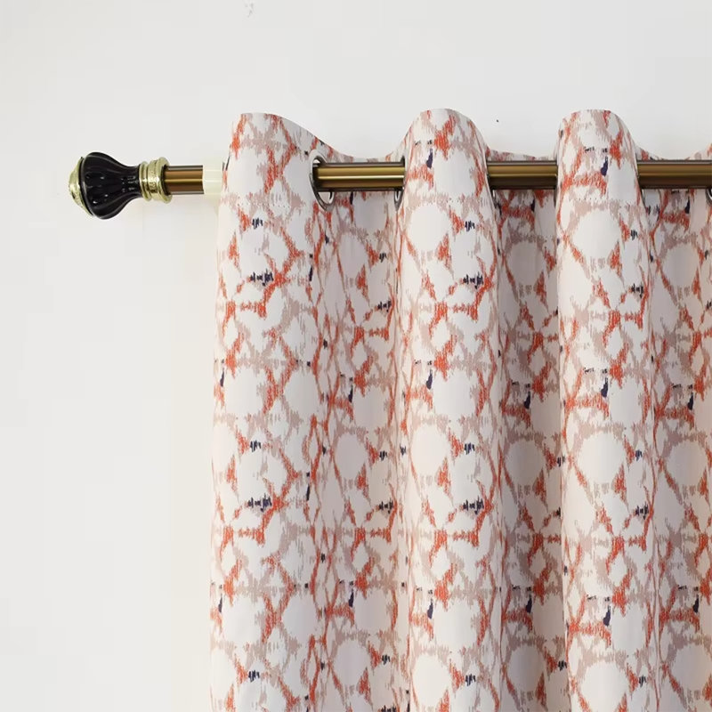Geometric Pattern Blackout Window Curtain