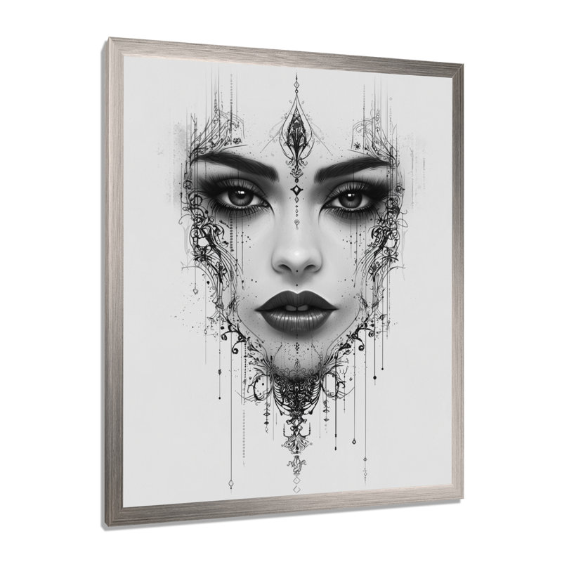 Kely - Fashion Canvas Wall Art, H 32 po x l 16 po, Reproduction encadrée sans passe-partout, Argent argent