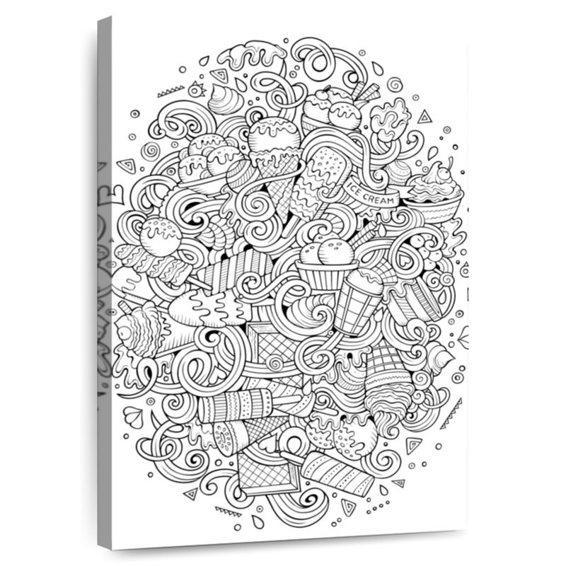 Yarlin Ice Cream Doodles, 45" H x 30" W