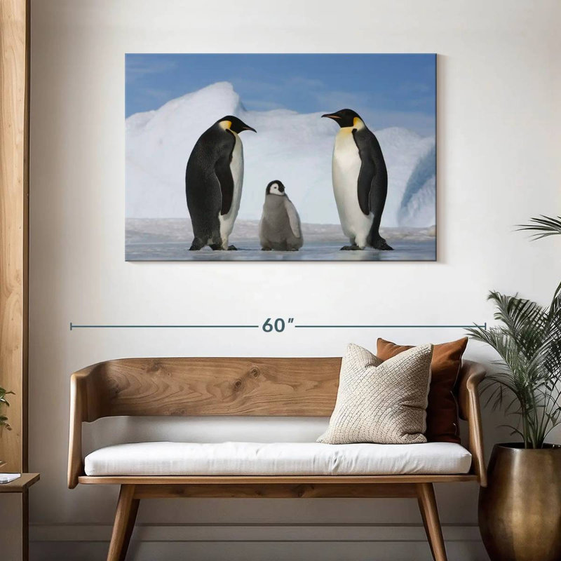 Famille de pingouins Brampt, H 30 po x l 45 po
