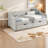 Elegant Twin Daybed With Storage, Linen Upholstery, Modern Style For Home
