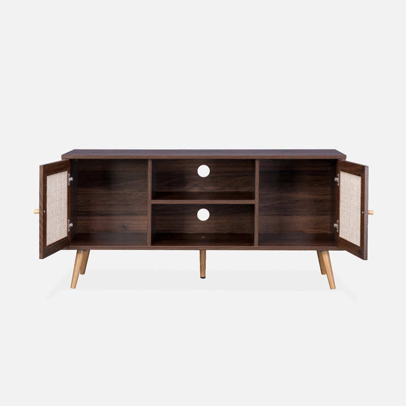 Topawa Unfinished TV Stand for TVs up to 48", Dark Brown
