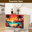 Buffet Buffet avec rangement Dessin d'été plage vacances Palmier tropical océan mer bord de mer avec 2 portes pour le salon et la cuisine
