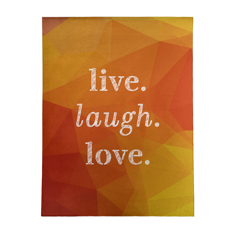 Tapis en poly-chenille en poly-citation live gemme love, Rectangle 5 pi x 7 pi