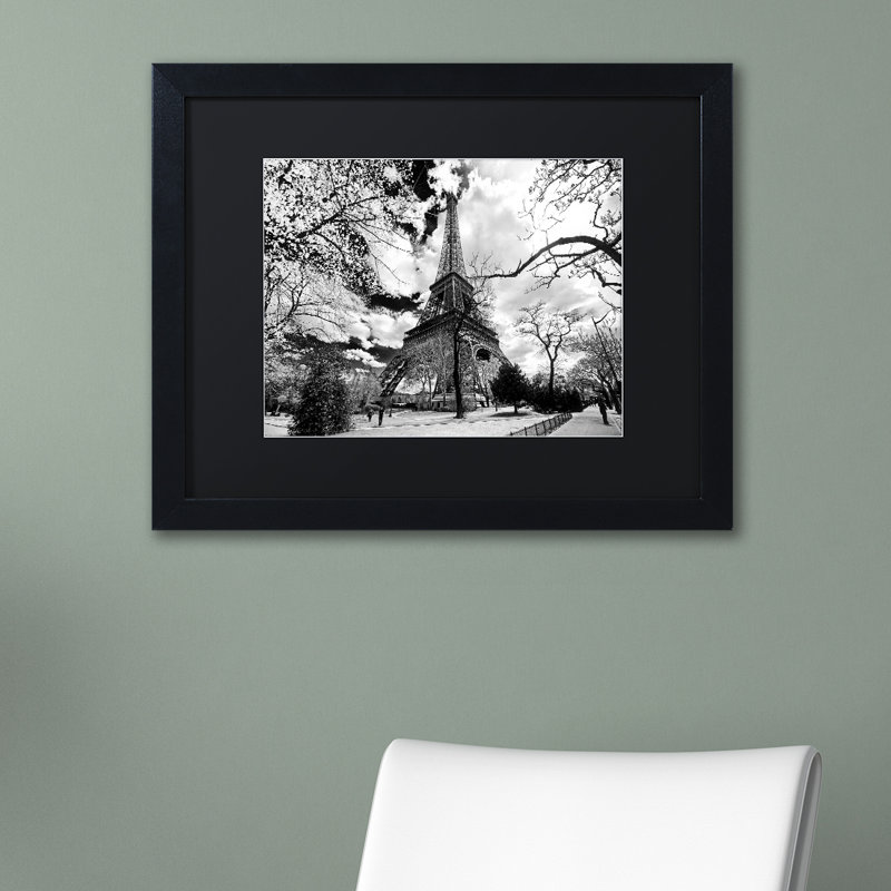 " Eiffel Tower " by Philippe Hugonnard, 16" H x 20" W x 0.5" D, Black Mat
