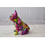 Statue de résine de graffiti mauve peinte par bouledogue français Fawzieh, taille: 8 po x 5 po x H 10 po