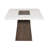 Rectangular Faux Marble Dining Table With Plinth Base In Dark Walnut And White