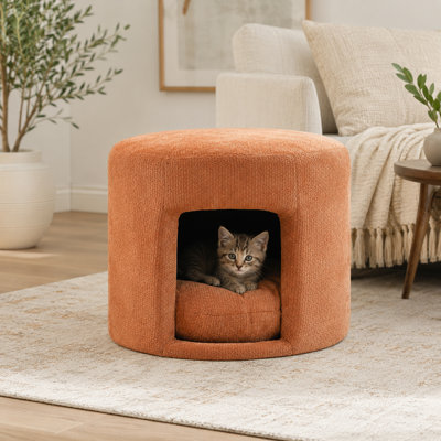 Repose-pieds pour animaux de compagnie avec coussin amovible et coin caché pour animaux
