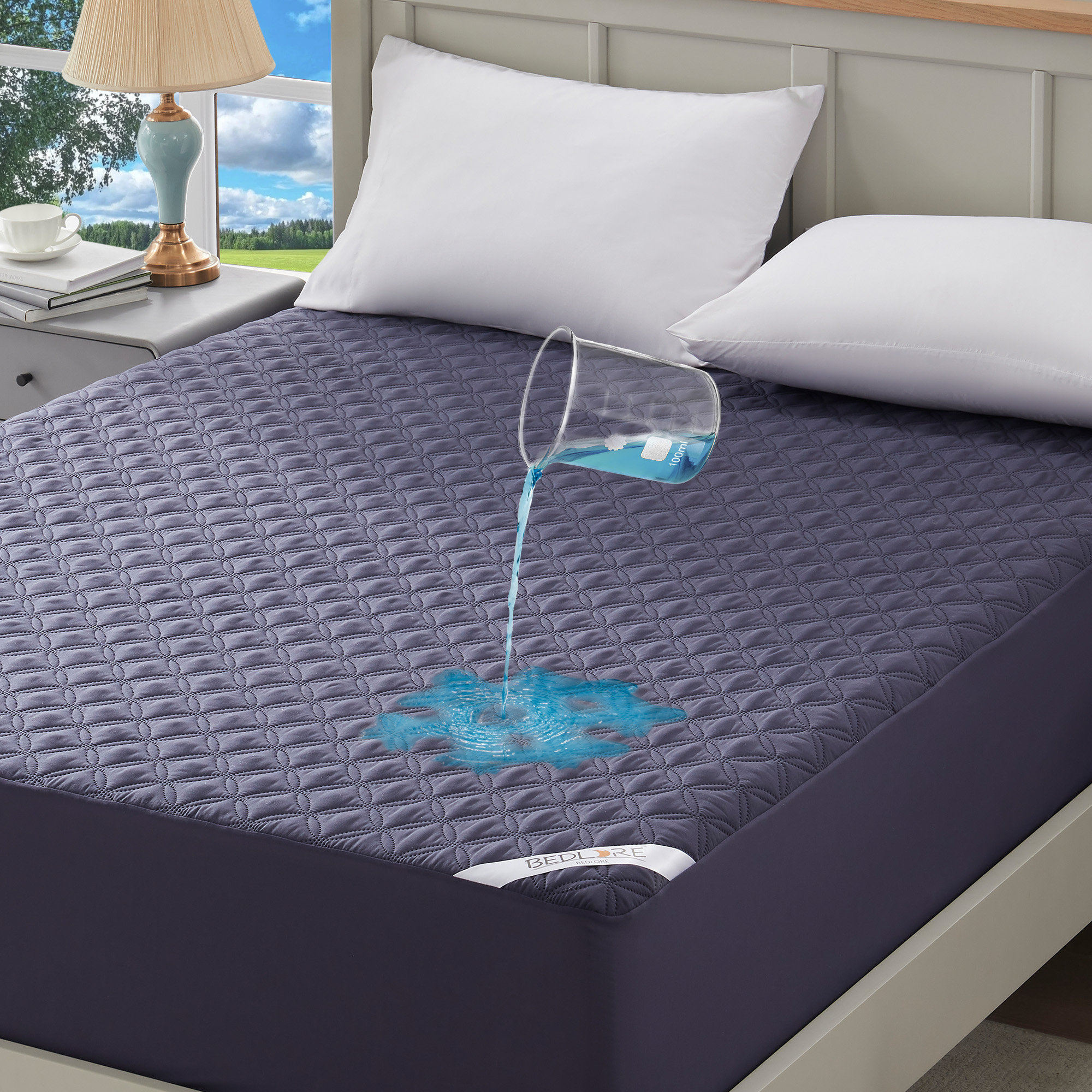 BEDLORE® Hypoallergenic Waterproof Mattress Protector, Quilted Washable ...