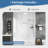 60"W 96"H 36"D Marble Textured SMC Shower Wall Panel Surround, Upgraded 5mm Thick, Quick Install