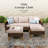 Shutesbury 9-Piece Wicker Outdoor Patio Conversation Furniture Sectional Set with Fire Pit Table-1366053779-1361476004