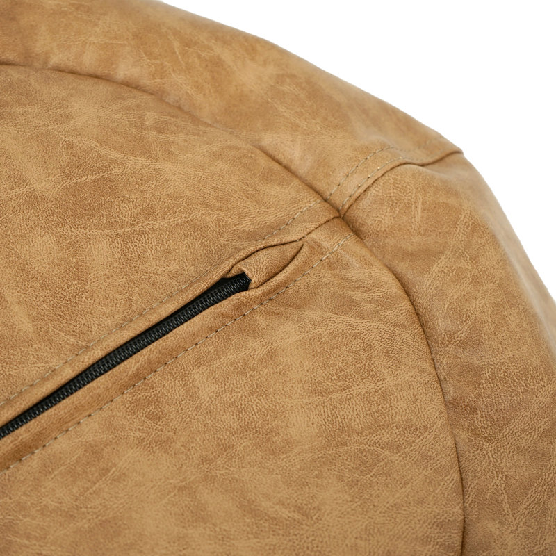 Standard Faux Leather Classic Bean Bag, Pecan Faux Leather, 19" H x 22" W x 22" D