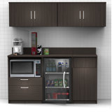 Raised Panel 66'' W x 76'' H Espresso Medium Density Fiberboard (MDF) Kitchen Cabinet Set Ready-to-Assemble