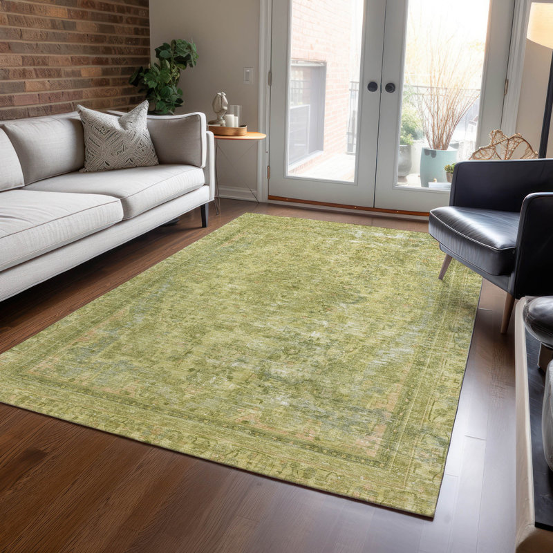 Machine Washable Indoor/Outdoor Claudian ACN1646 Cactus Rug, Rectangle 8' x 10'