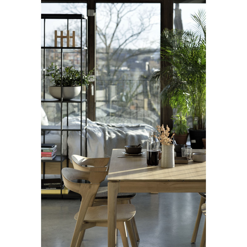 Bok Solid Wood Dining Table, Natural Oak, 30"H x 55.5"L x 31.5"W