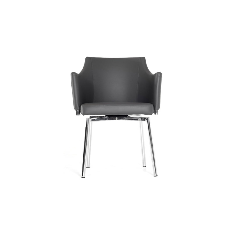 Fauteuil Oman en chrome, Gris