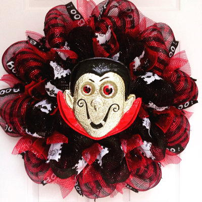 Couronne d'Halloween vampire avec yeux en mouvement