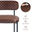 Tufted Faux Leather Waffle Upholstered Armless Dining Chair Round Seat-958658394