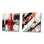 Rayures roses et noires audacieuses - ensemble de 2 collages abstraits carrés-1289744598-1289744594