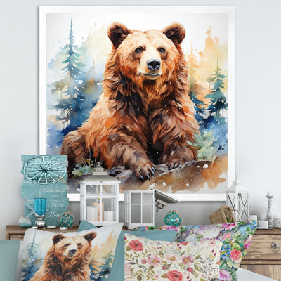 «Brown Bear Forest Portrait II - Bear 2», art mural