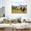 «Retreating Elephant in Savannah» - Coussin décoratif imprimé animal-30721417-30721420