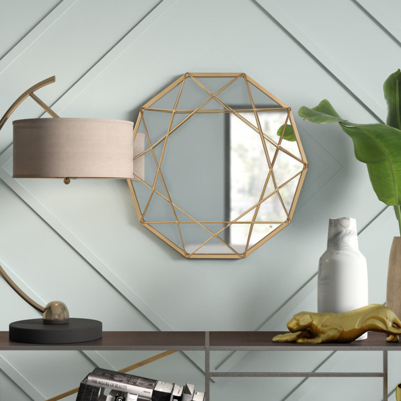 Miroir d'appoint Conkle Glam, Or satiné