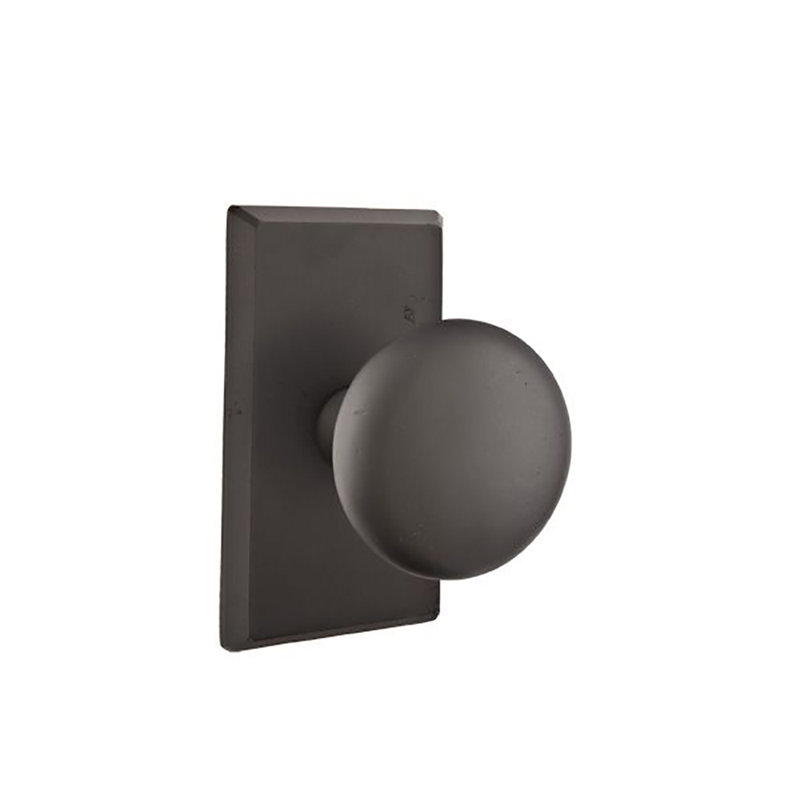 Ensemble de boutons d'intimité Emtek avec rosette Sandcast # 3 et bouton Winchester, Bronze plat noir