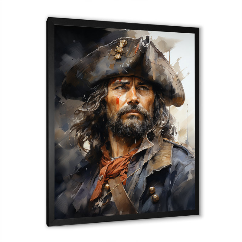 «Pirate Captains Portrait», reproduction d'un seul cadre photo sur toile, H 20 po x l 12 po x P 1 po, Cadre photo argenté