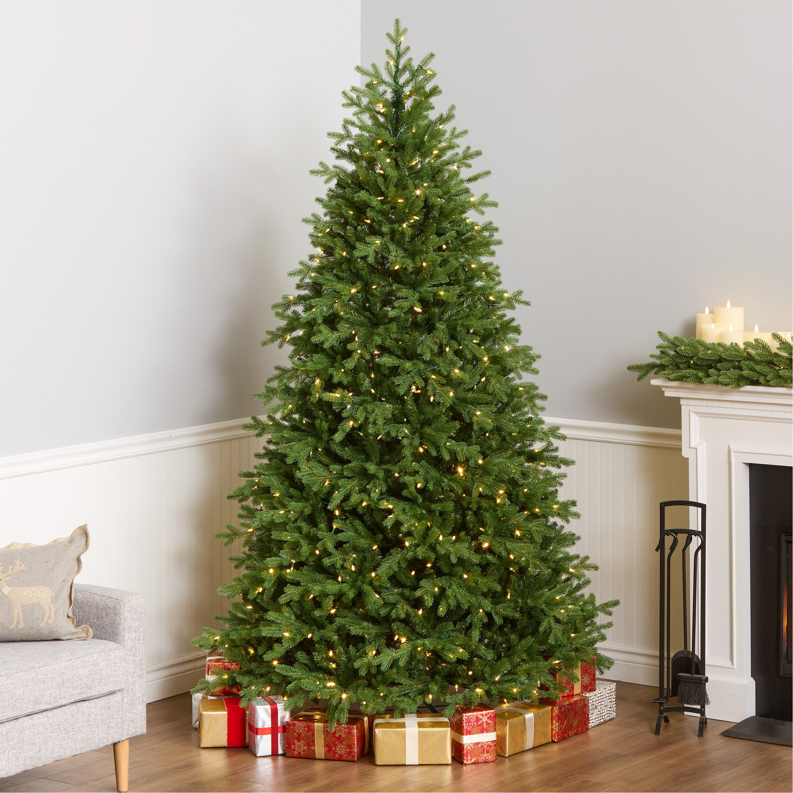 The Holiday Aisle® Princeton Fraser Fir with PowerConnect and Dual Color LED Lights, 90" H