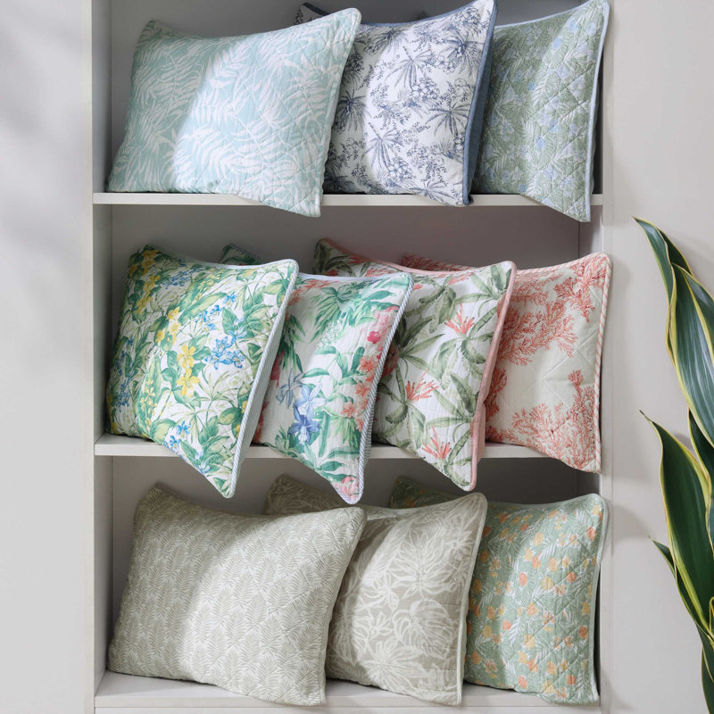 Pineapple Bloom Quilt, Green/Yellow, Queen Quilt + 2 Standard Shams