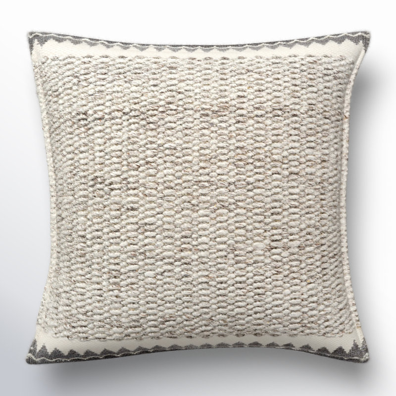 Reni Wool Blend Reversible Throw Pillow, Down, 22"H x 22"W