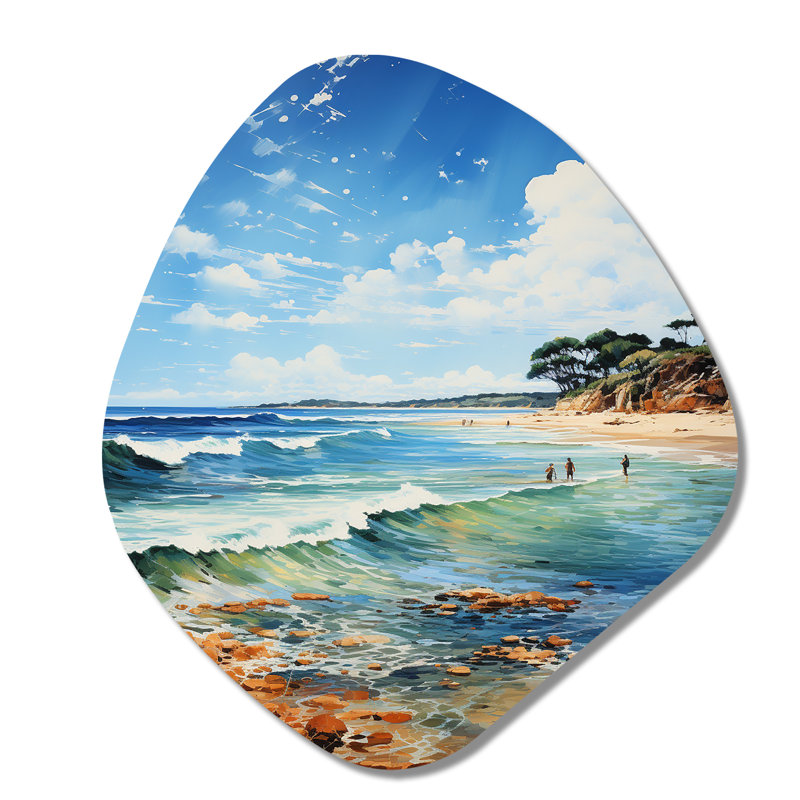 Photo de plage Coastal Impressions VII - Art mural asymétrique en métal, forme de nébuleuse côtière